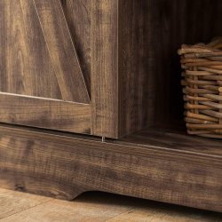 Sk�nk med skyded�re, opbevaringsskab, rustik brun 120x40x70