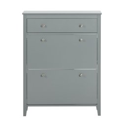 Skoskab med skuffe og rum til sko til entre, gr� 80x25x108