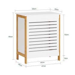 Vasket�jskurv i bambus og MDF, hvid og brun, 50x30x60