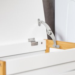 Vasket�jskurv i bambus og MDF, hvid og brun, 50x30x60