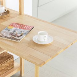 Reol med 5 hylder og udfoldeligt skrivebord, hj�rnebord, tr�