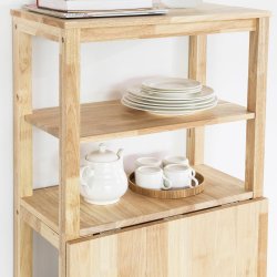 Reol med 5 hylder og udfoldeligt skrivebord, hj�rnebord, tr�