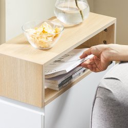 Rullevogn med opbevaringsrum, natbord, sengebord og sidebord