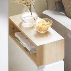 Rullevogn med opbevaringsrum, natbord, sengebord og sidebord