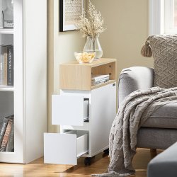 Rullevogn med opbevaringsrum, natbord, sengebord og sidebord