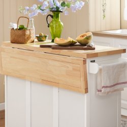 Kkkenvogn p hjul, kkken med skuffer og hylder, hvid