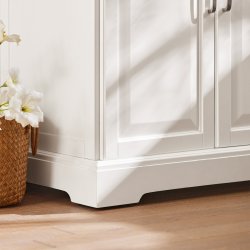 Kkkenvogn p hjul, kkken med skuffer og hylder, hvid