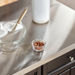 Kkken p hjul, kkkenvogn med udtrkkelig bordplade, sort