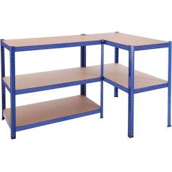 Stlreol med 5 hylder - lagerreol - bl reol 200 x 100 x 50