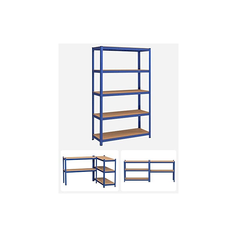 Stlreol med 5 hylder - lagerreol - bl reol 200 x 120 x 60