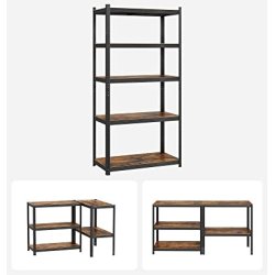 Stlreol med 5 hylder - lagerreol - sort reol 200 x 100 x 50