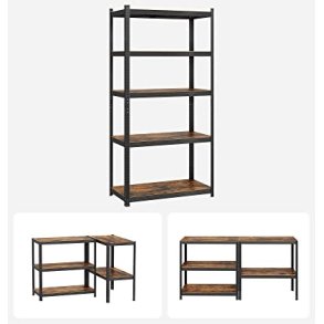 Stlreol med 5 hylder - lagerreol - sort reol 200 x 100 x 50