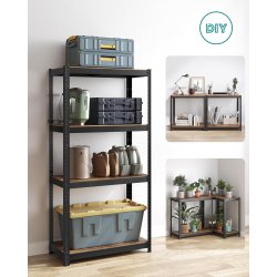 Stlreol - lagerreol - sort og rustik brun reol 160 x 80 x 40