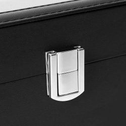 Urboks i kunstlder - displayske til 6 ure - sort urkasse