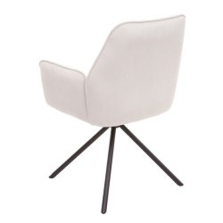 Spisestuestol - drejbar spisestol med fljlsde i creme beige stof
