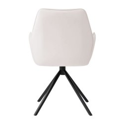 Spisestuestol - drejbar spisestol med fljlsde i creme beige stof