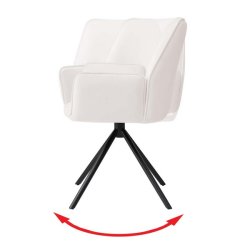 Spisestuestol - drejbar spisestol med fljlsde i creme beige stof