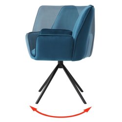 Spisestuestol - drejbar spisestol med fljlsde i turkis bl fljl stof