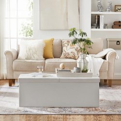 Entrebnk - siddebnk med kiste 110 x 38 x 38 - hvid kunstlder