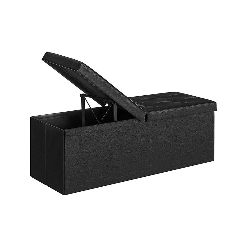 Entrebnk - siddebnk med kiste 110 x 38 x 38 - sort kunstlder