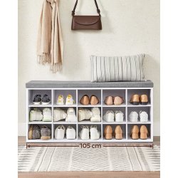 Skobnk - siddebnk med skohylder - entrebnk med skorum - hvid
