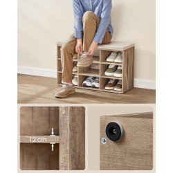 Skob�nk - siddeb�nk med skohylder - entreb�nk med skorum - brun