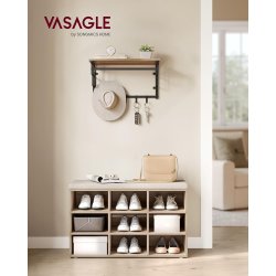 Skob�nk - siddeb�nk med skohylder - entreb�nk med skorum - brun