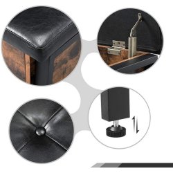 Skobnk med skohylde  - siddebnk med opbevaring - rustik brun