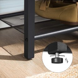 Skobnk med skohylde  - siddebnk med opbevaring - rustik brun