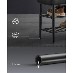 Skob�nk - siddeb�nk med skohylder - sort 30 x 100 x 50
