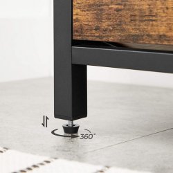 Skobnk med skoskab til sko - polstret siddebnk - rustik brun