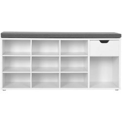 Skobnk - siddebnk med skohylder - entrebnk med skorum - hvid