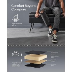 Opbevaringsb�nk - siddeb�nk - sort kunstl�der 40 x 120 x 45