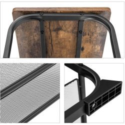 Siddebnk med 2 trdhylder - skobnk med skohylder - rustik brun