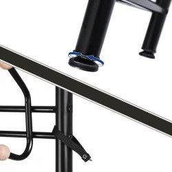 Garderobestativ i metal med knagerkker og 3 hylder - sort