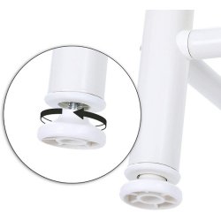 Garderobestativ i metal med knagerkker og 3 hylder - hvid