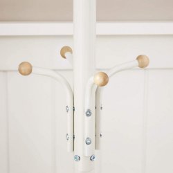 Stumtjener i hvid metal - frakke stativ - 182 x 44 x 44