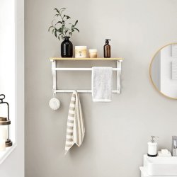 Knager�kke med hattehylde og b�jlestang 60x30 cm - brun og hvid