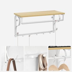 Knager�kke med hattehylde og b�jlestang 60x30 cm - brun og hvid