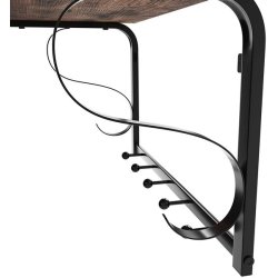 Knagerkke med hattehylde og bjlestang 60x30 cm - rustik brun