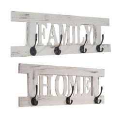 2 knagerkker Home + Family garderobe - antik hvid entrembler