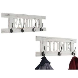 2 knagerkker Home + Family garderobe - antik hvid entrembler