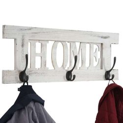 2 knagerkker Home + Family garderobe - antik hvid entrembler