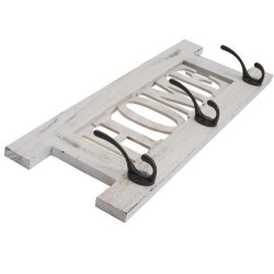 2 knagerkker Home + Family garderobe - antik hvid entrembler