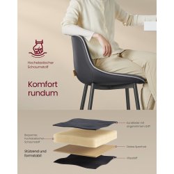 Barstole med ergonomisk l�ders�de og rygl�n - 2 stk - sort