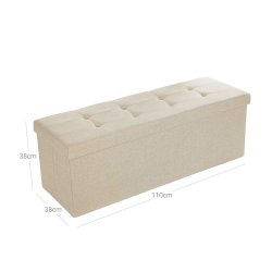 Bnk med kiste - siddebnk med opbevaring 110 x 38 x 38 - beige