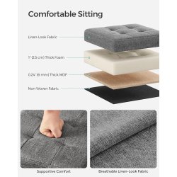 2 stk puf - skammel med opbevaring 30 x 30 x 30 - mrkegr