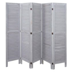 Skillev�g i antik vintage gr� tr� - rumdeler/foldesk�rm 170 x 200 cm