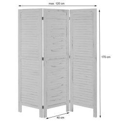 Rumdeler i tr� - antik vintage gr� sk�rmv�g/foldev�g 170 x 120 cm