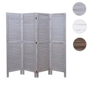 Rumdeler i antik vintage gr� tr� - skillev�g/foldesk�rm 170 x 160 cm